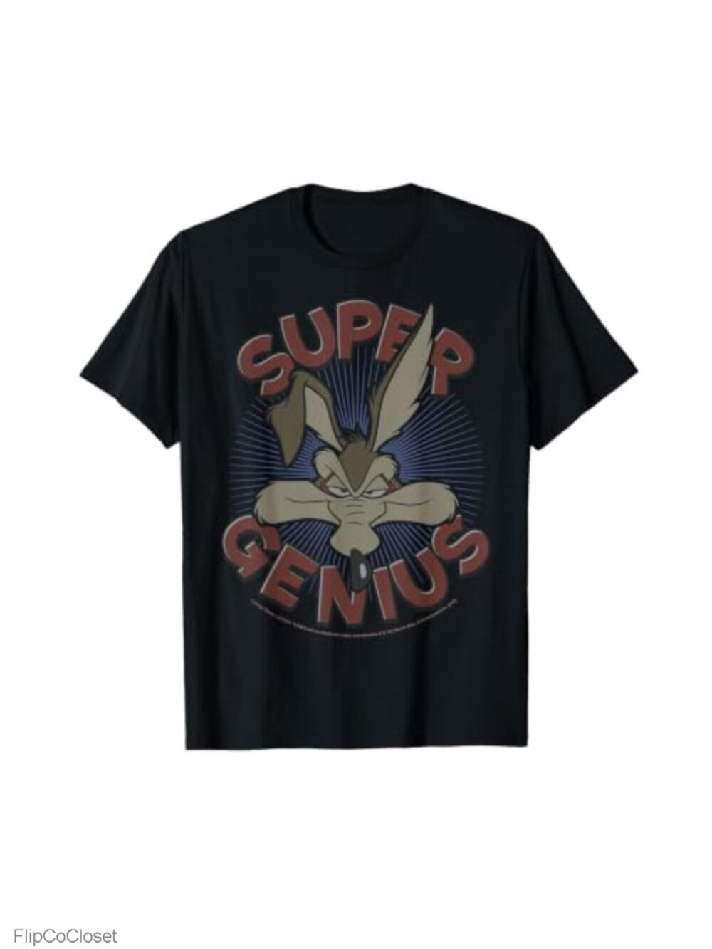 Wile E Coyote Super Genius Cartoon Graphic T-Shirt Classic Fit Crew Neck